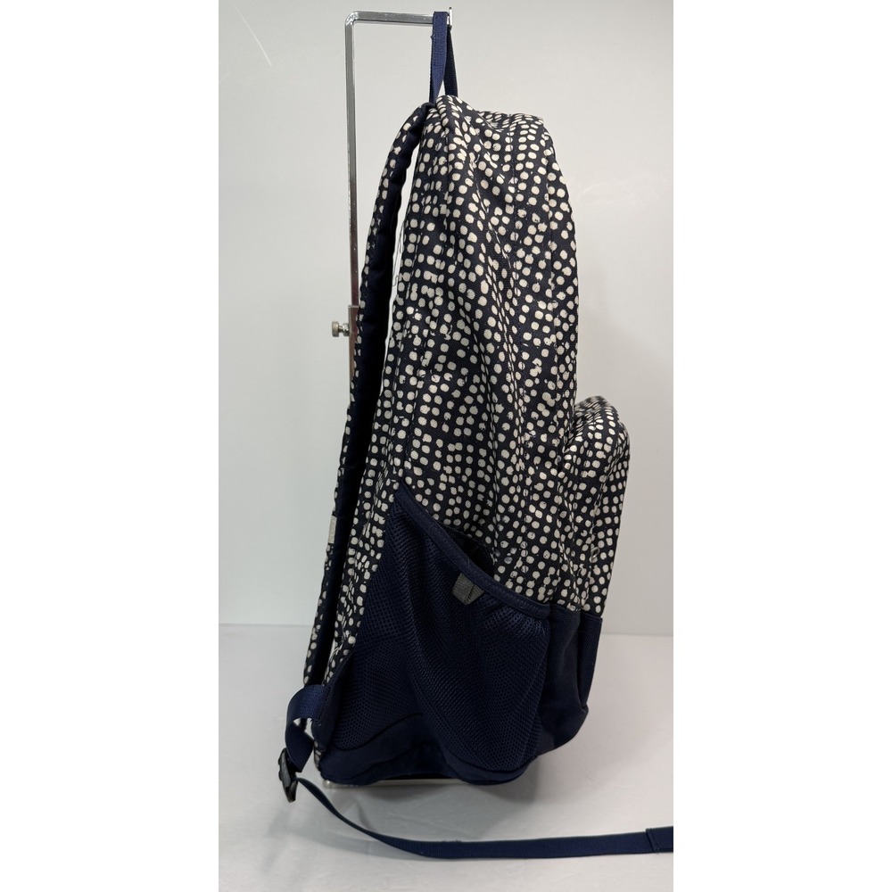 The North Face Wise Guy Backpack Blue White Polka Dot Print Laptop School Hiking - Picture 5 of 11